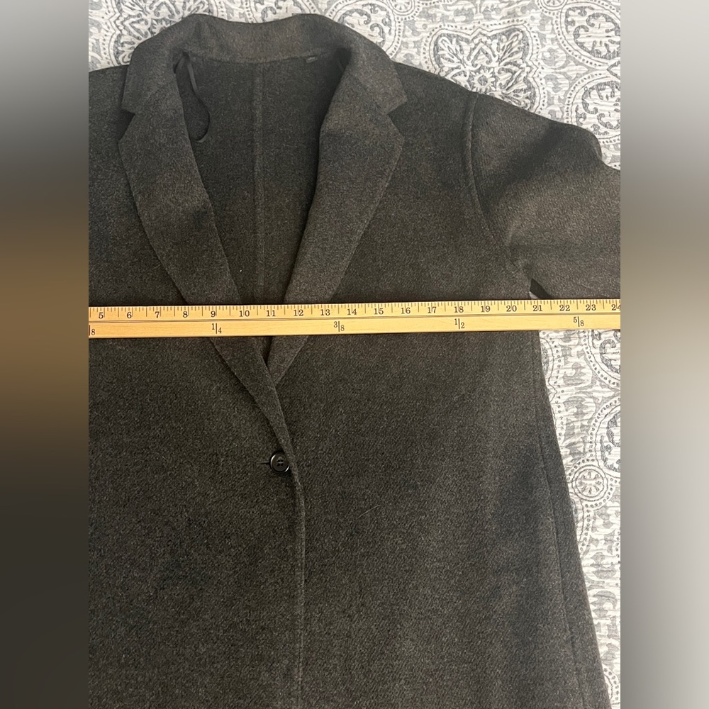 Uniqlo Wool Blend Charcoal Grey Oversized Blazer Coat Small - Picture 7 of 11